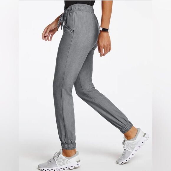 Jaanuu Essential 5 Pocket Scrub Jogger Heather Grey LT NWT IN PACKAGE - Picture 2 of 7